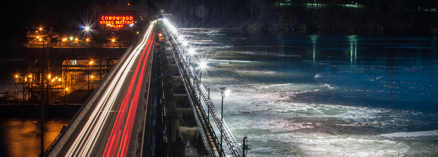 Conowingo dam at night