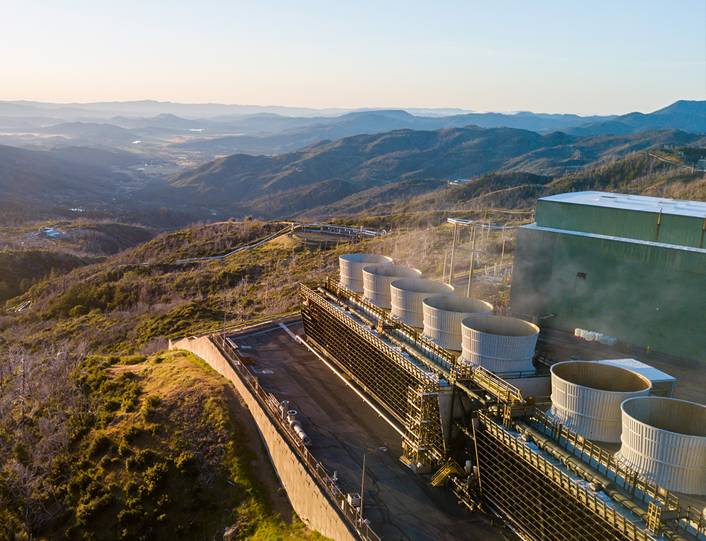 The Geysers in northern California – the world's largest geothermal energy complex.
