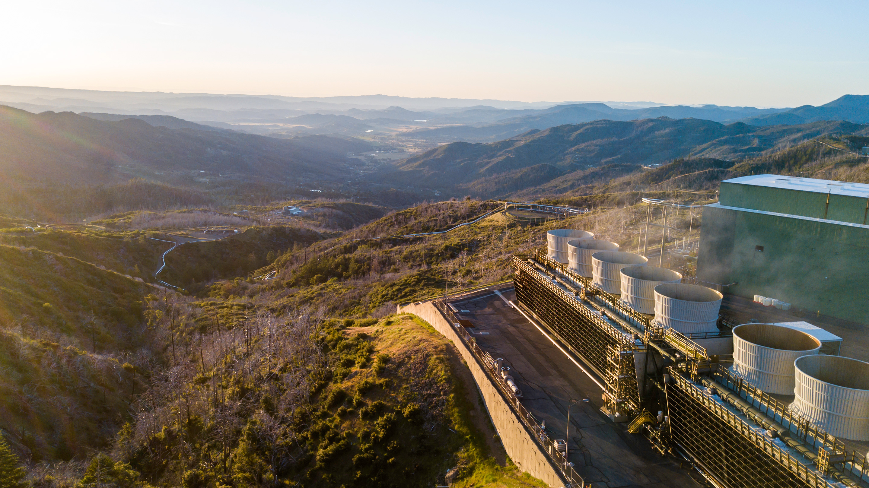 mountain landscape of the geysers in Sonoma County, California